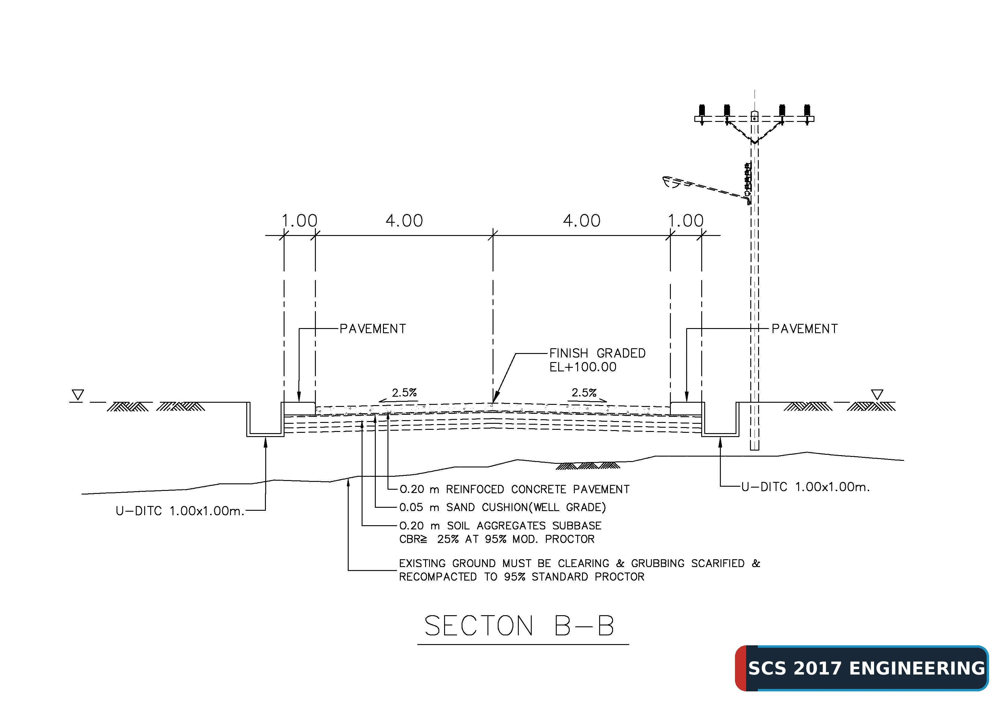 05 Section B-B รูปตัดถนนและฟุตบาททางเท้า